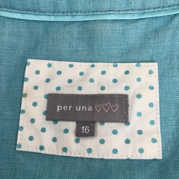 Per Una Turquoise Linen Jacket - Picture 5 of 7